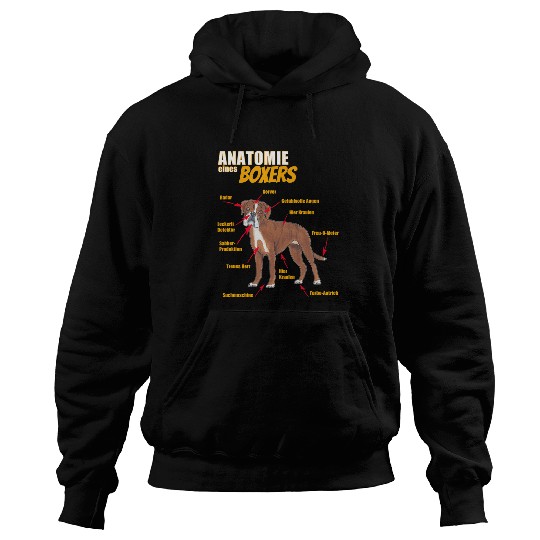 Boxer Pet Funny anatomy of a Boxer clothing for him and her Hoodies
