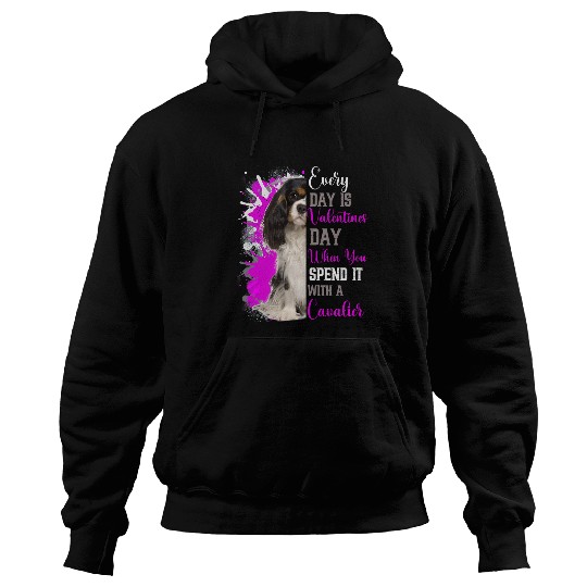 Cavalier Pet Funny Valentines Day Cavalier Mom Mother Cute Pink Fancy Hoodies