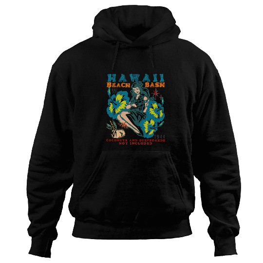 Funny Ukulele Surf Life HAWAII BEACH BASH UKULELE GIRL LUAU RETRO SURFING VINTAGE Hoodies