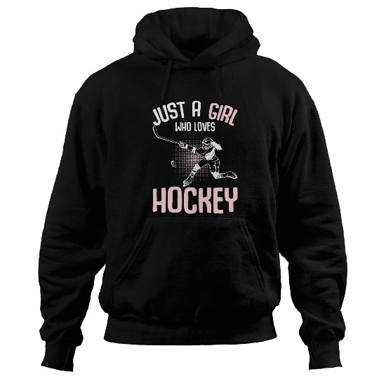 Sport Hockey Just a Girl who loves Hockey Ice Hockey Youth Kids Girls Hoodies