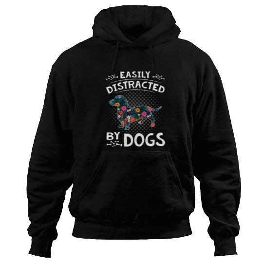 Dachshund Pet Easily Distracted By Dogs Wieners Dachshund Floral Dog Mom Hoodies