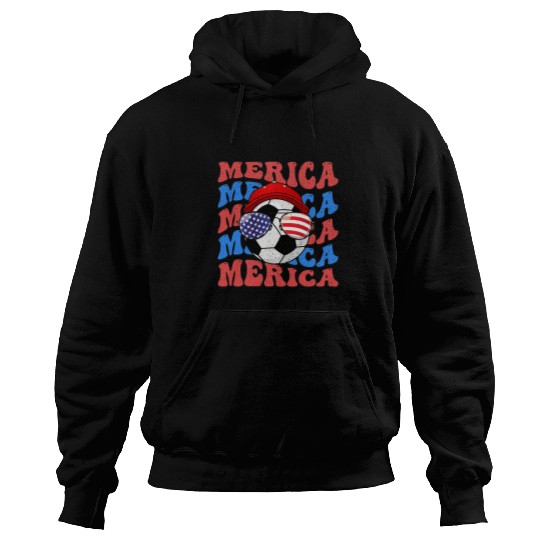 Sport Soccer Merica Soccer 4th Of July Men American Flag Boys Hoodies