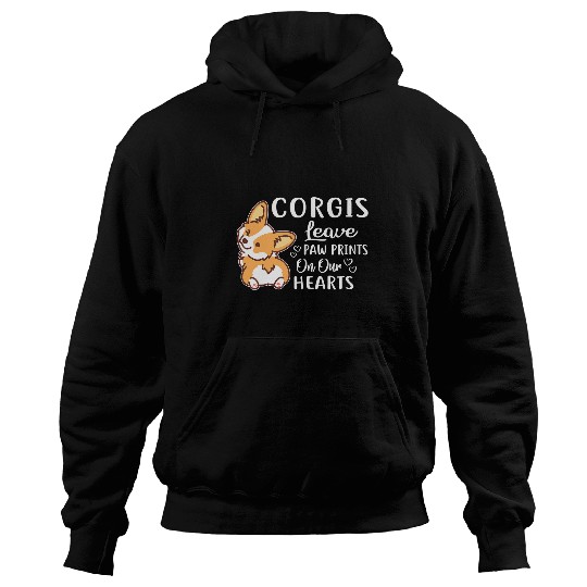 Corgi Pet Corgis leave paw prints on our hearts Corgi 84 Hoodies