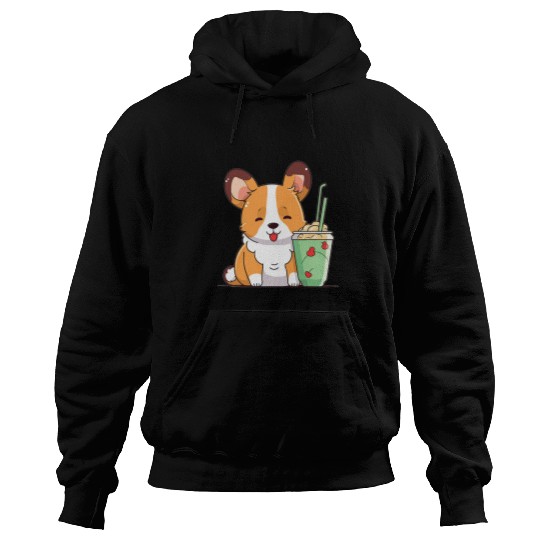 Corgi Pet Boba Milk Tea Corgi Bobas Welsh Dog Puppy Bubble Tea Kawaii 6 Hoodies