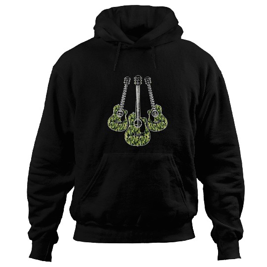 Funny Guitar Camouflage Musical Instrument Guitarist Musician Guitarist Hoodies