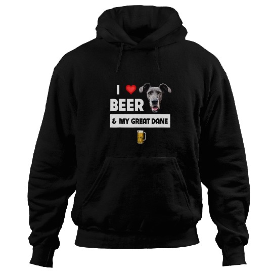 Great Dane Pet Beer I Love Beer and My Great Dane Mom Dad Dog Owner Drinking 21 Hoodies