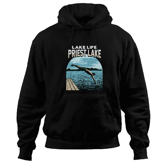 Lake Life Priest Lake Swimming Idaho Swimmer Swim Camping Hoodies