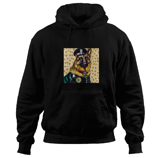 German Shepherd Pet Dog Portrait Art German Shepherd Royal Military Police Hoodies