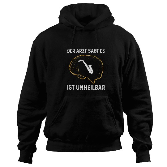 Funny Saxophone Orchestra Music Wind Instrument Brain Hoodies