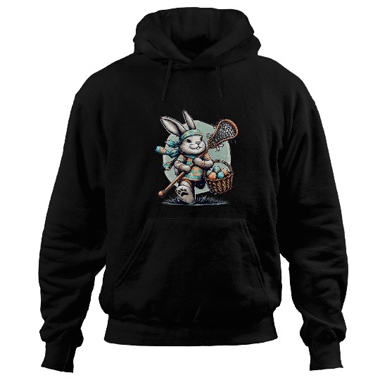 Sport Lacrosse Easter Rabbit Bunny Lacrosse Player Lax Stick Ball Fan Girls Hoodies
