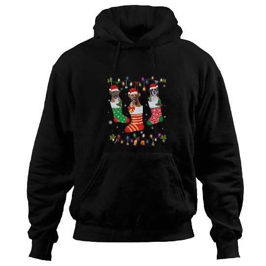 Boxer Pet Christmas Light Three Boxer In Christmas Sock 271 Hoodies