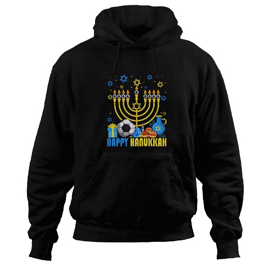 Sport Soccer Funny Soccer Balls Temple Menorah Chanukah Hanukkah Pajama Hoodies