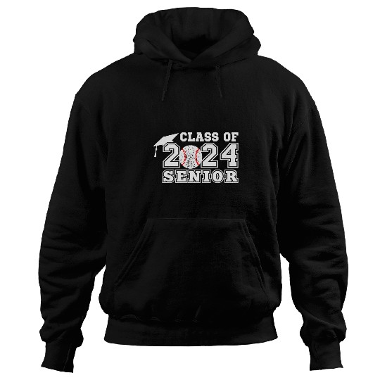 Sport Baseball Graduation Senior Class of 2024 Graduate Baseball Player Hoodies