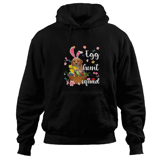 Cavapoo Pet Happy Easter Day Easter Colorful Egg Hunt Hoodies