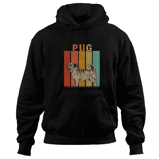 Pug Pet Distressed Lover Men Women Kid Cute Retro Hoodies