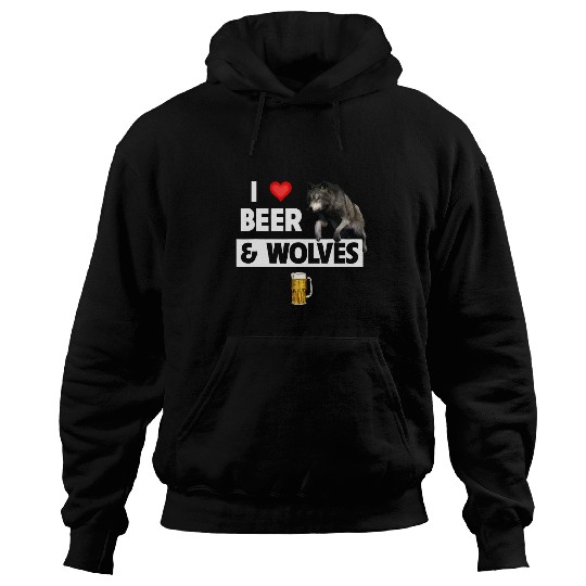 Coyote Mammal Beer I Love Beer And Wolves Drinking Zoo Wildlife Nature Outdoors Hoodies