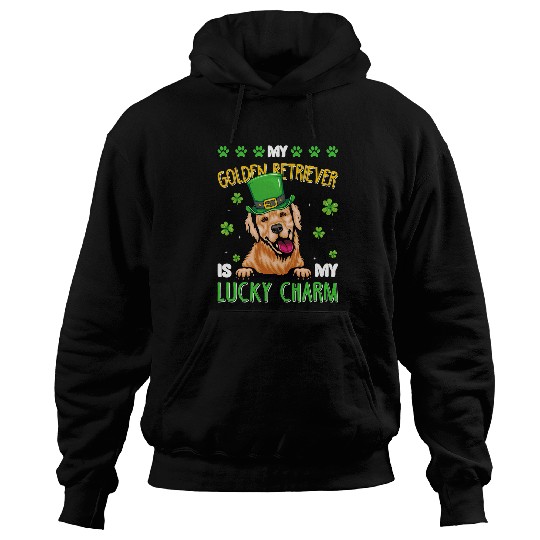 Golden Retriever Pet Clover My Golden Retriever Is My Lucky Charm St Patricks Day Hoodies