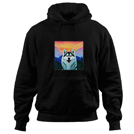 Husky Pet design dog imprint artwork face with Siberian Husky 28 Hoodies