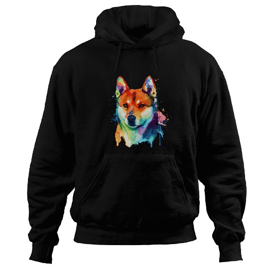 Shiba Inu Pet Watercolor Shiba Inu Colorful Shiba Hoodies