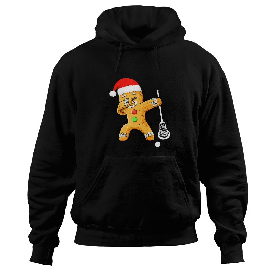 Sport Lacrosse Gift Dabbings Gingerbread Santa Lacrosse Christmas Pajama Hoodies