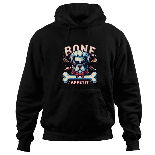 French Bulldog Pet Bone Appetit Funny French Bulldog Chef Frenchie Dog Food Pun Hoodies