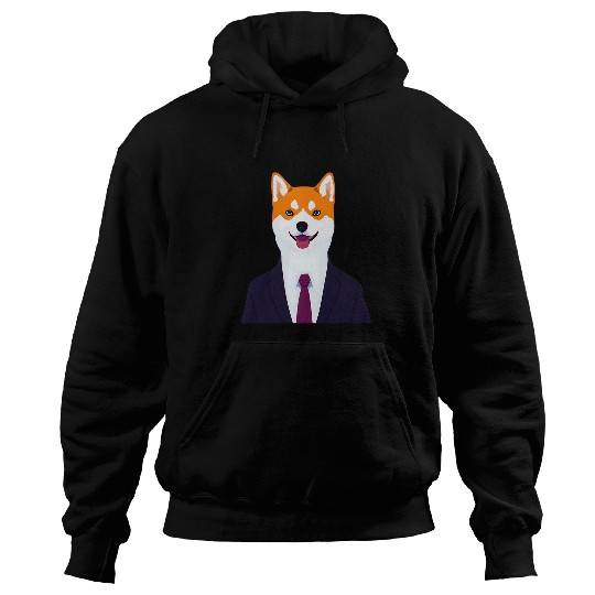 Shiba Inu Pet wearing a suit Multicolor Great Hoodies