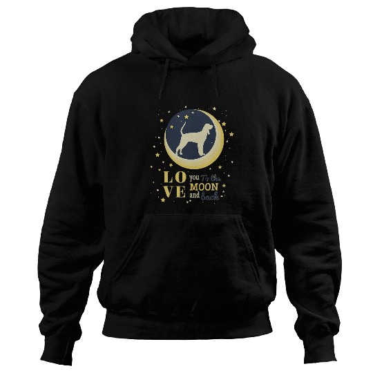 Coonhound Pet Love Coonhound Black And Tan To The Moon Hoodies