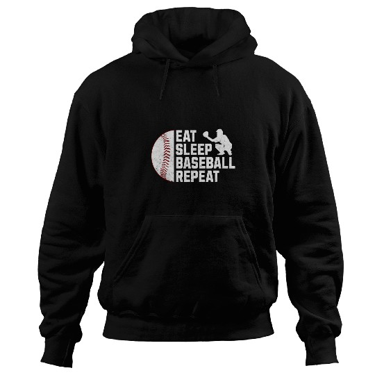 Sport Baseball Funny Baseball Eat Sleep Baseball Repeat Baseball Players Hoodies