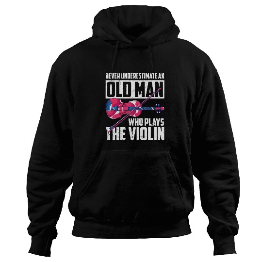 Funny Violin Mens Funny Violinist Old Men Classical Musician Orchestra Violin Hoodies