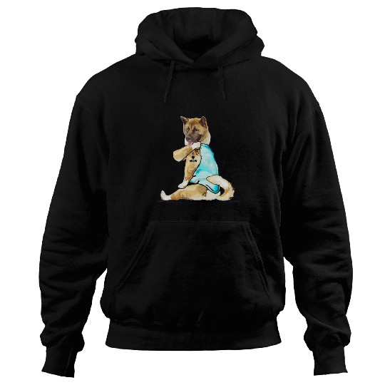 Akita Pet Funny americanakita Dog I Love Mom Tattoo americanakita Dog Hoodies