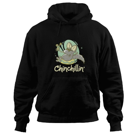Chinchilla Mammal Funny relaxed Chinchillin holding a lemonade Hoodies