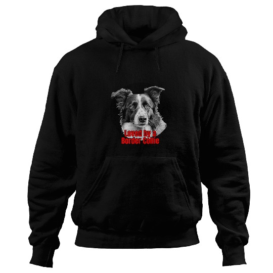 Border Collie Pet Loved by a Border Collie Big Bold Graphic Design Hoodies
