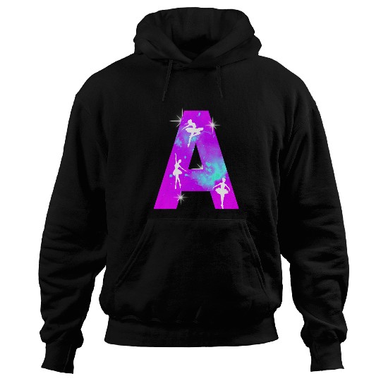 Letter A Monogram Dance Cosmic Ballerina A Name Hoodies