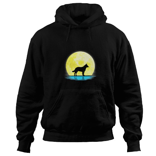 Australian Cattle Pet Dog Lovers Full Moon Light Hoodies