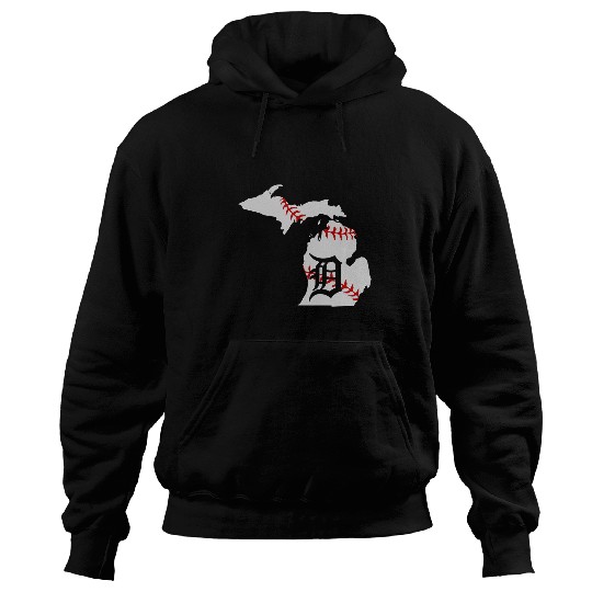 Sport Baseball Detroit Michigan State Map silhouette D baseball lover. Hoodies