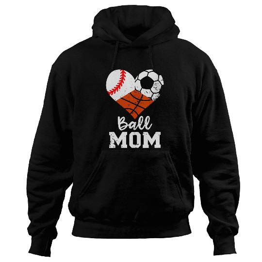Sport Basketball Womens Ball Mom Funny Baseball Soccer Basketball Mom V Neck Hoodies