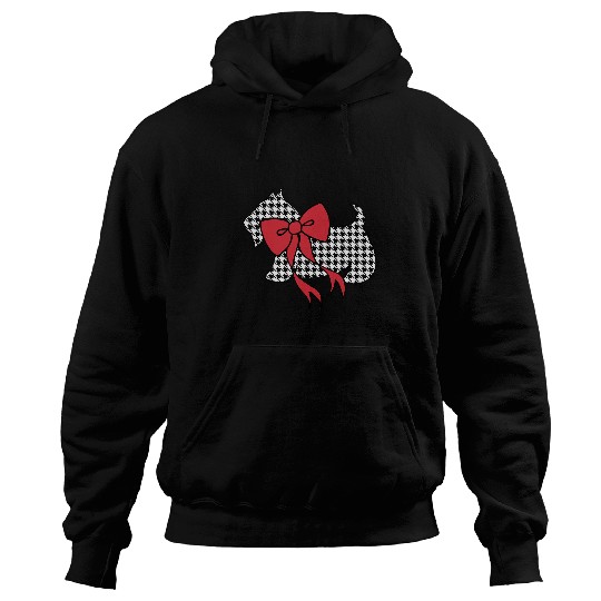 Scottish Terrier Pet Christmas Houndstooth Hoodies