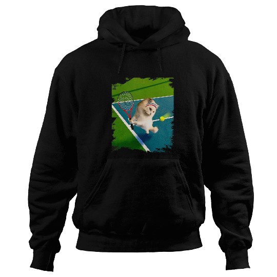 Sport Tennis Cat Paws Persian cat playing Hoodies