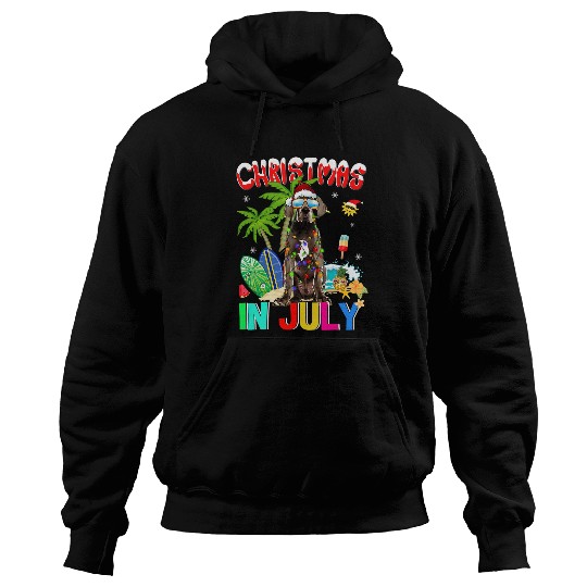 Great Dane Pet in Santa Hat Sunglasses Christmas In July Hoodies
