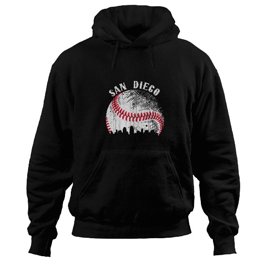 Sport Baseball vintages San Diego Skyline City Baseball Tee Met At Gameday Hoodies