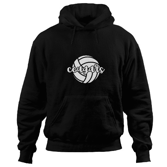 Sport Volleyball Cougars Volleyball Team Mascot School Spirit Game Night Hoodies