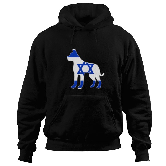 Boxer Pet Silhouette Flag of Israel Hoodies