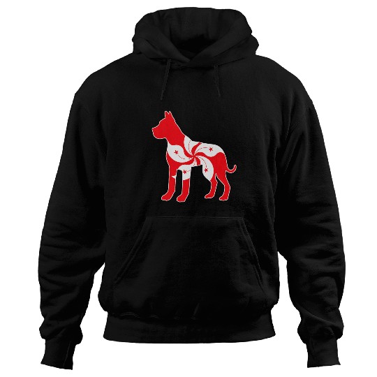 Boxer Pet Silhouette Flag of Hong Kong Hoodies