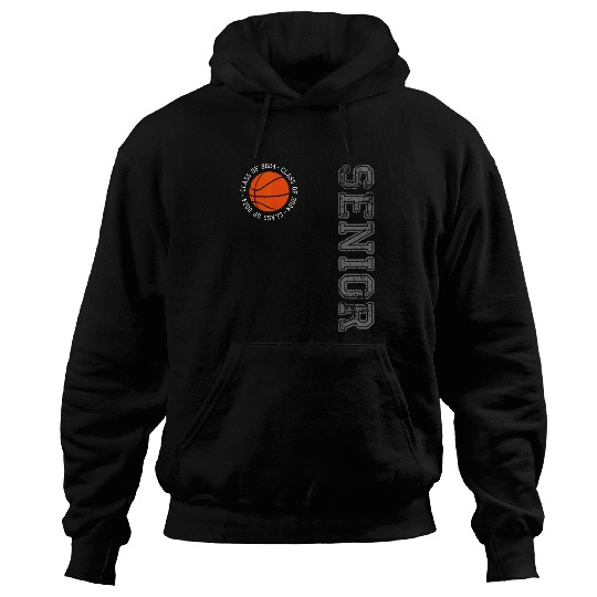 Sport Basketball Class of 2024 Senior Year Basketball Player Senior 2024 Hoodies