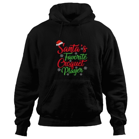 Sport Croquet Funny Santas Favorite Croquet Player Christmas Hoodies