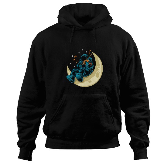 Funny Violin Astronauts Funny Spaceman Violinist Moon Violin Astronaut Hoodies