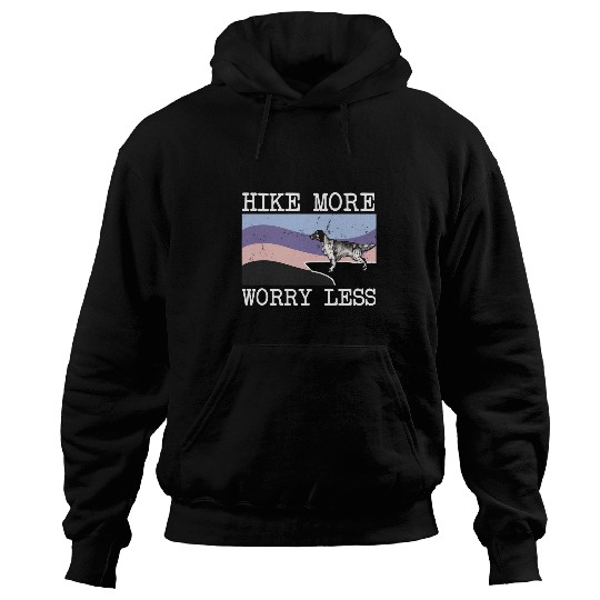English Setter Pet English Setter Hike More Worry Less Graphic Hiking Hoodies