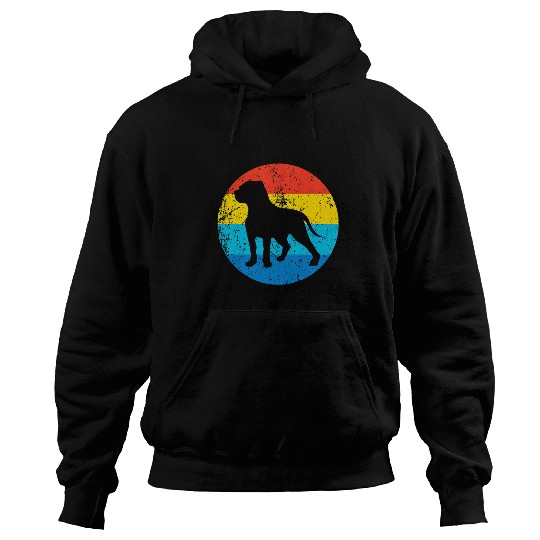English Mastiff Pet Dog Breed Silhouette Retro 1970s Circle Hoodies