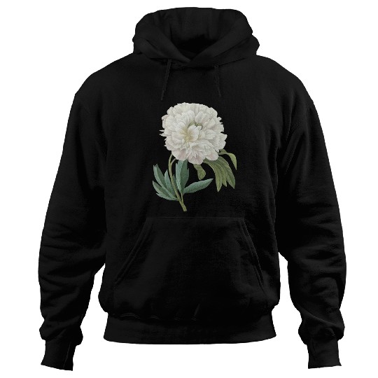 PierreJosephRedoute White Peony Paint Flower Gardener Hoodies