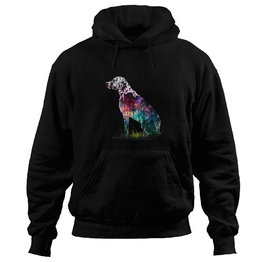 Dalmatian Pet Colorful Wilderness Nature Dalmatian Reflection Hoodies